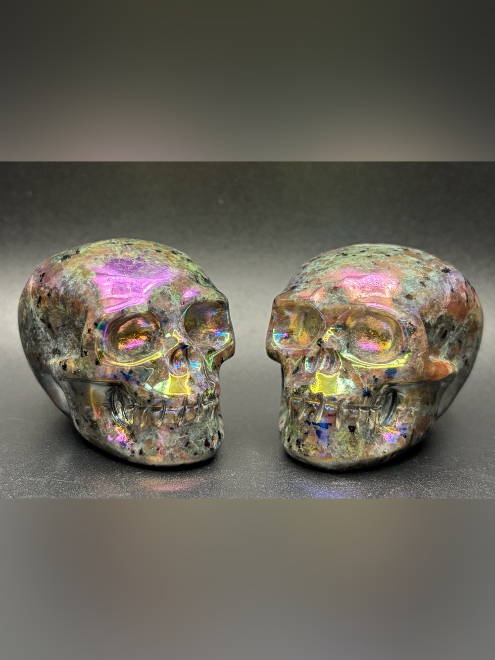 Aura Yooperlite Crystal Skull - Home Art Accent